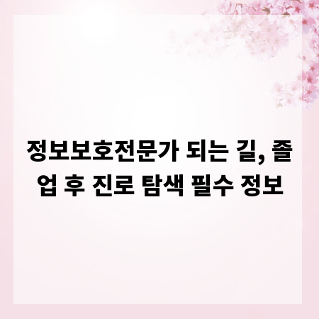 정보보호전문가 되는 길, 졸업 후 진로 탐색 필수 정보
