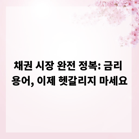 채권 시장 완전 정복: 금리 용어, 이제 헷갈리지 마세요