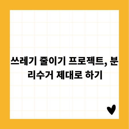 쓰레기 줄이기 프로젝트, 분리수거 제대로 하기