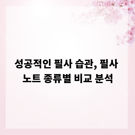 성공적인 필사 습관, 필사 노트 종류별 비교 분석