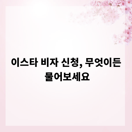 이스타 비자 신청, 무엇이든 물어보세요