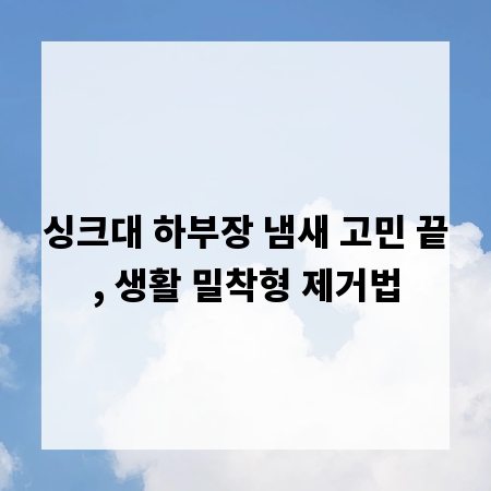 싱크대 하부장 냄새 고민 끝, 생활 밀착형 제거법