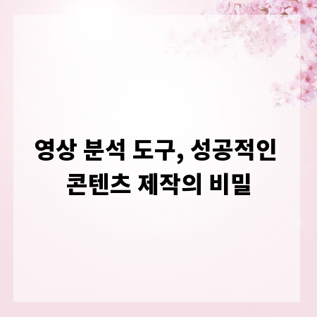 영상 분석 도구, 성공적인 콘텐츠 제작의 비밀