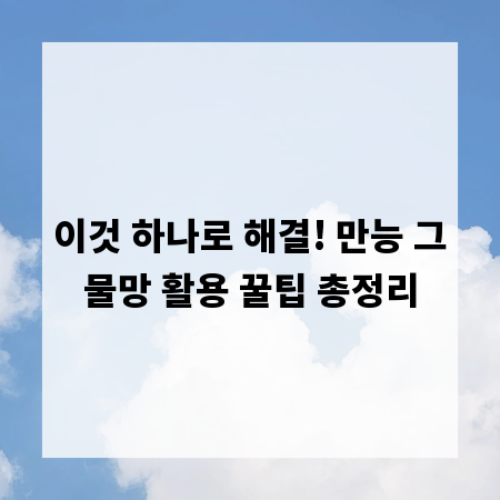 이것 하나로 해결! 만능 그물망 활용 꿀팁 총정리