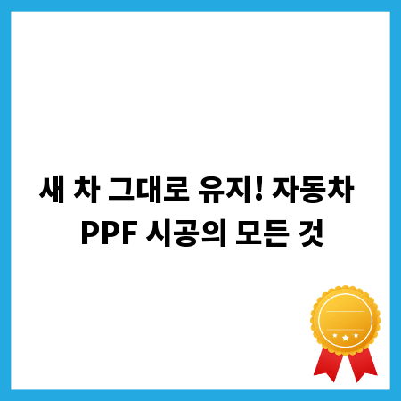 새 차 그대로 유지! 자동차 PPF 시공의 모든 것