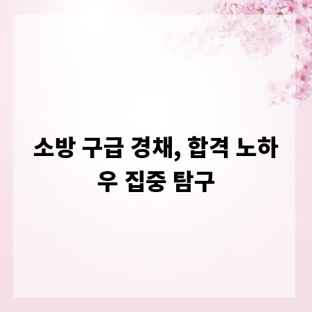 소방 구급 경채, 합격 노하우 집중 탐구