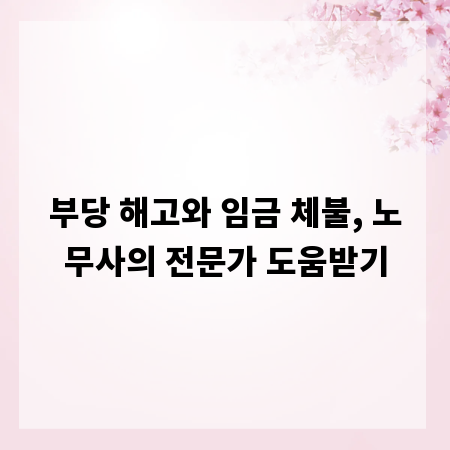 부당 해고와 임금 체불, 노무사의 전문가 도움받기