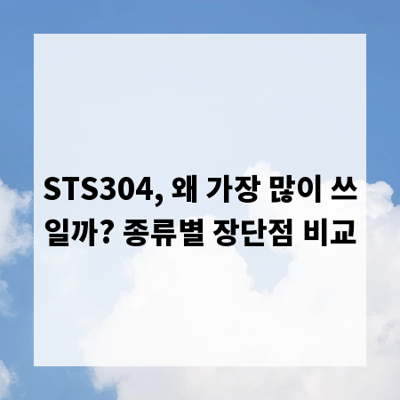 STS304, 왜 가장 많이 쓰일까? 종류별 장단점 비교