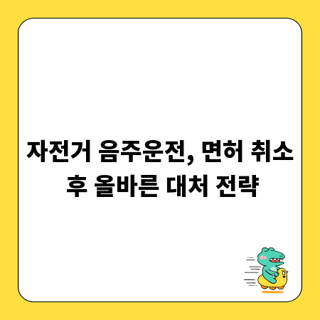 자전거 음주운전, 면허 취소 후 올바른 대처 전략