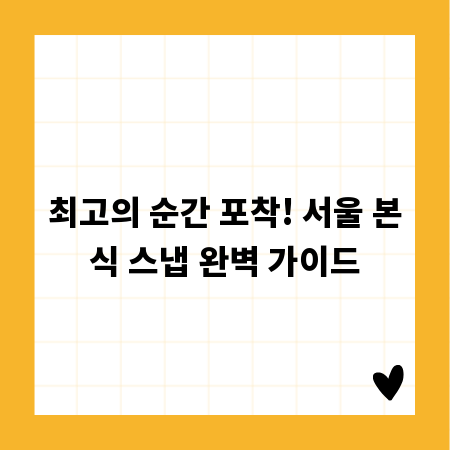 최고의 순간 포착! 서울 본식 스냅 완벽 가이드