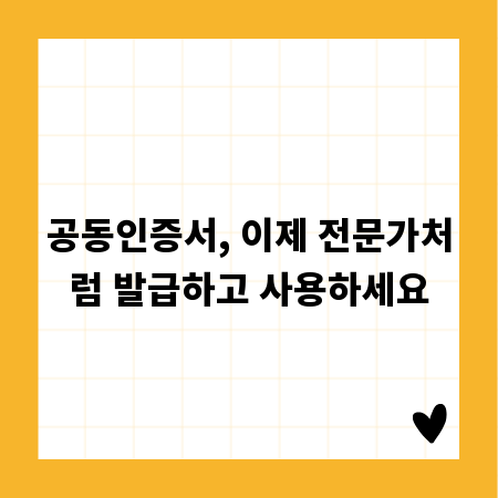 공동인증서, 이제 전문가처럼 발급하고 사용하세요
