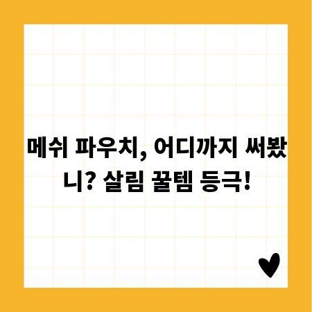 메쉬 파우치, 어디까지 써봤니? 살림 꿀템 등극!