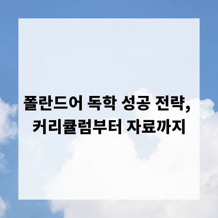 폴란드어 독학 성공 전략, 커리큘럼부터 자료까지