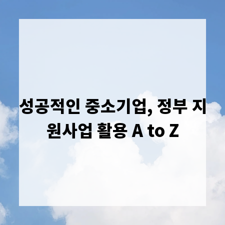 성공적인 중소기업, 정부 지원사업 활용 A to Z