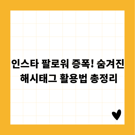 인스타 팔로워 증폭! 숨겨진 해시태그 활용법 총정리