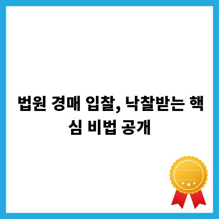 법원 경매 입찰, 낙찰받는 핵심 비법 공개