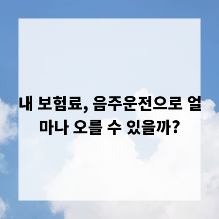 내 보험료, 음주운전으로 얼마나 오를 수 있을까?