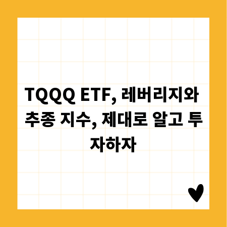 TQQQ ETF, 레버리지와 추종 지수, 제대로 알고 투자하자