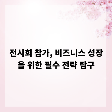 전시회 참가, 비즈니스 성장을 위한 필수 전략 탐구