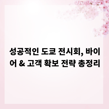 성공적인 도쿄 전시회, 바이어 & 고객 확보 전략 총정리