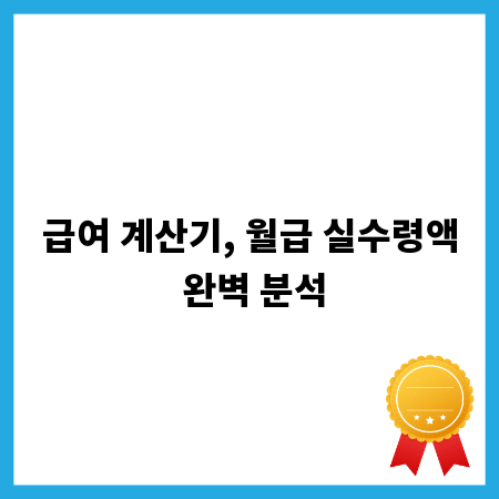 급여 계산기, 월급 실수령액 완벽 분석