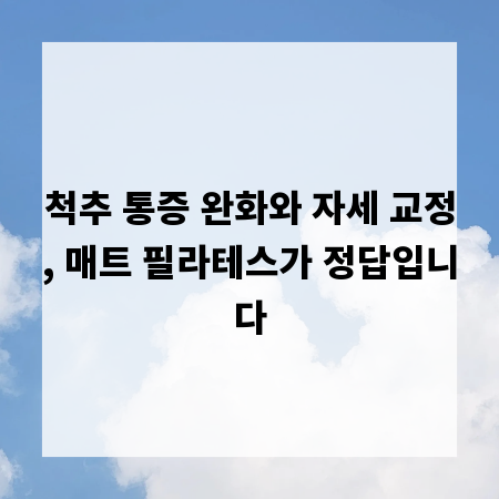 척추 통증 완화와 자세 교정, 매트 필라테스가 정답입니다