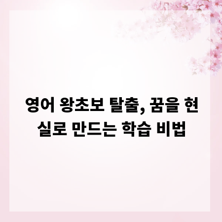 영어 왕초보 탈출, 꿈을 현실로 만드는 학습 비법