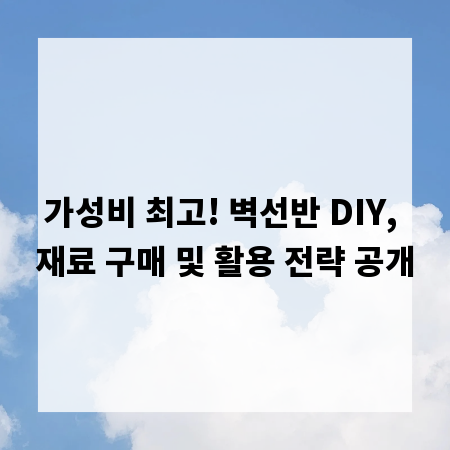 가성비 최고! 벽선반 DIY, 재료 구매 및 활용 전략 공개