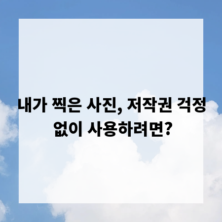 내가 찍은 사진, 저작권 걱정 없이 사용하려면?
