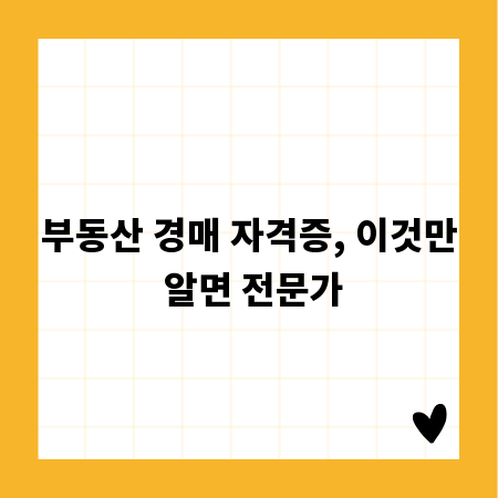 부동산 경매 자격증, 이것만 알면 전문가