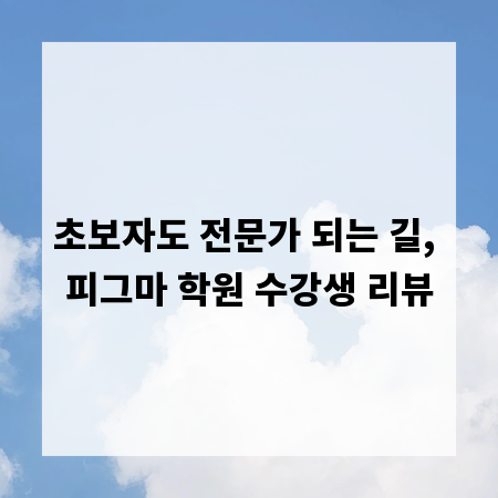 초보자도 전문가 되는 길, 피그마 학원 수강생 리뷰