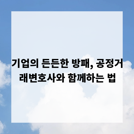 기업의 든든한 방패, 공정거래변호사와 함께하는 법