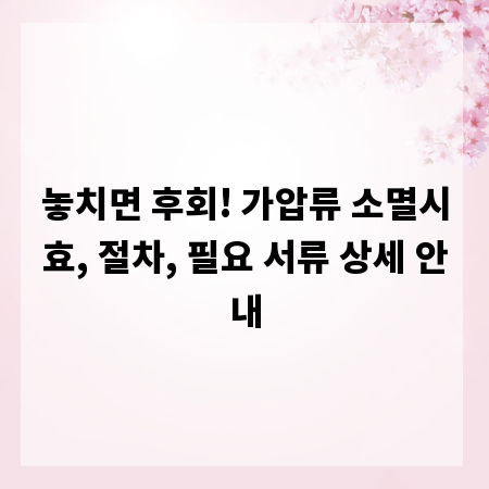 놓치면 후회! 가압류 소멸시효, 절차, 필요 서류 상세 안내