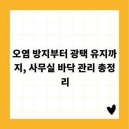 오염 방지부터 광택 유지까지, 사무실 바닥 관리 총정리