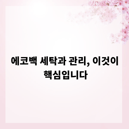 에코백 세탁과 관리, 이것이 핵심입니다
