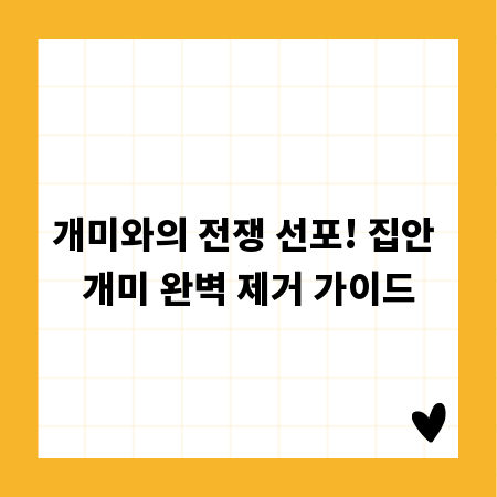 개미와의 전쟁 선포! 집안 개미 완벽 제거 가이드