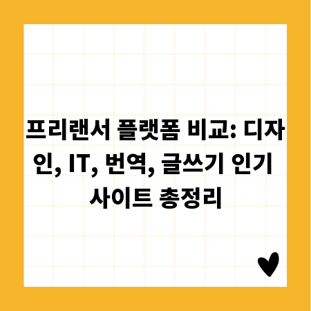 프리랜서 플랫폼 비교: 디자인, IT, 번역, 글쓰기 인기 사이트 총정리