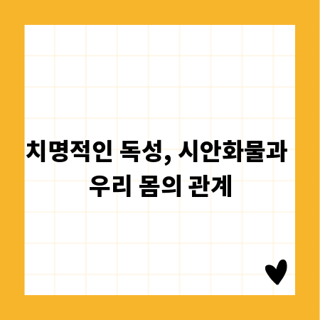 치명적인 독성, 시안화물과 우리 몸의 관계
