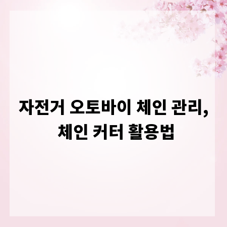 자전거 오토바이 체인 관리, 체인 커터 활용법