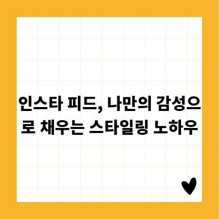 인스타 피드, 나만의 감성으로 채우는 스타일링 노하우
