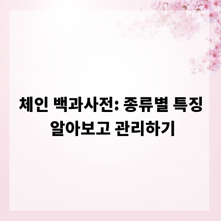 체인 백과사전: 종류별 특징 알아보고 관리하기