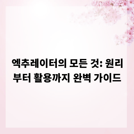 엑추레이터의 모든 것: 원리부터 활용까지 완벽 가이드