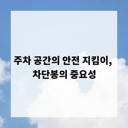 주차 공간의 안전 지킴이, 차단봉의 중요성
