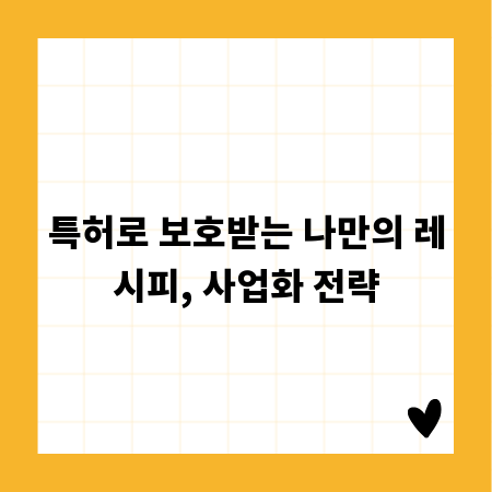 특허로 보호받는 나만의 레시피, 사업화 전략