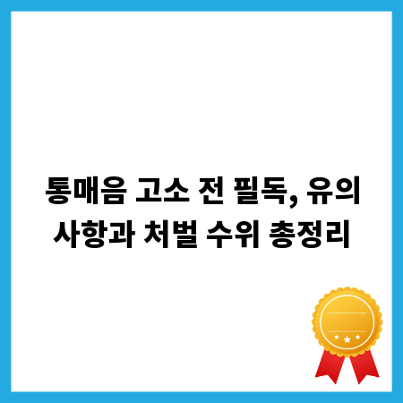 통매음 고소 전 필독, 유의사항과 처벌 수위 총정리
