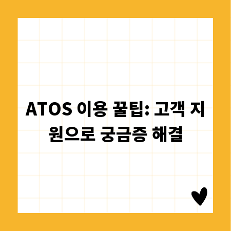 ATOS 이용 꿀팁: 고객 지원으로 궁금증 해결