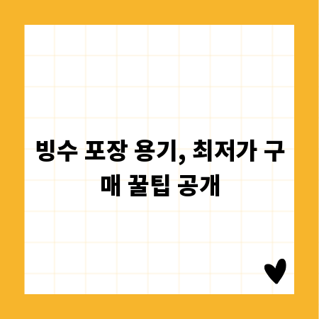 빙수 포장 용기, 최저가 구매 꿀팁 공개