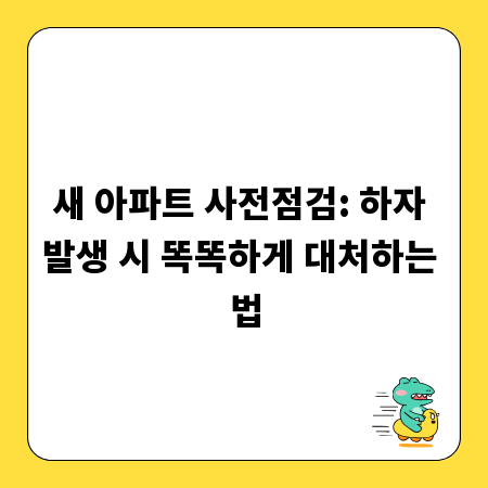 새 아파트 사전점검: 하자 발생 시 똑똑하게 대처하는 법
