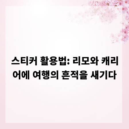 스티커 활용법: 리모와 캐리어에 여행의 흔적을 새기다