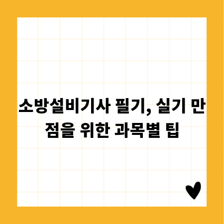 소방설비기사 필기, 실기 만점을 위한 과목별 팁